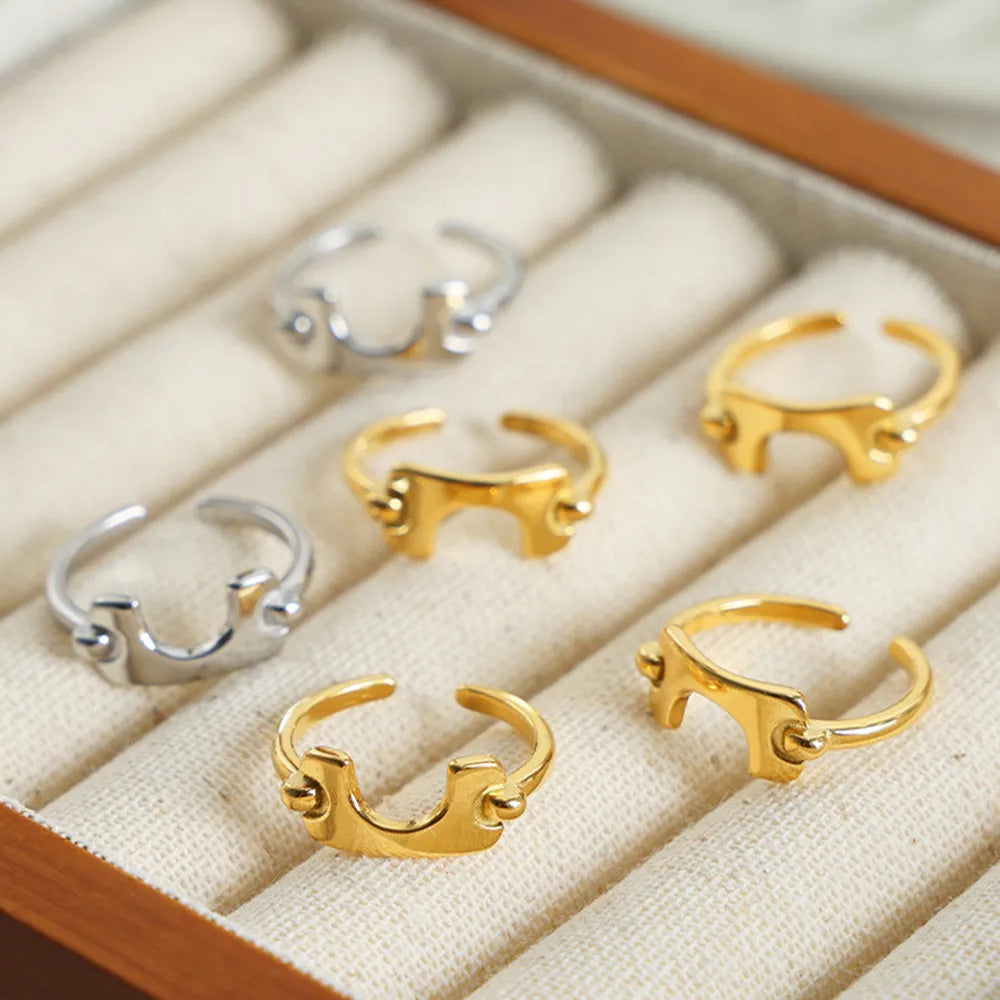 18K Gold-Plated Irregular Open Ring - alternate ring view