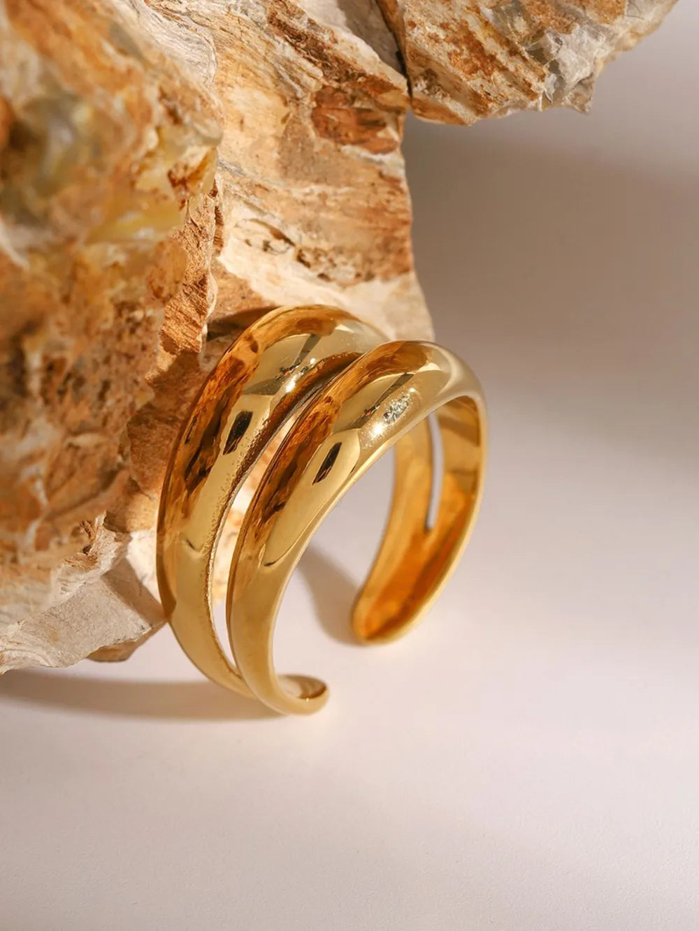 Stainless Steel Double-Layered Ring - alternate ring view
