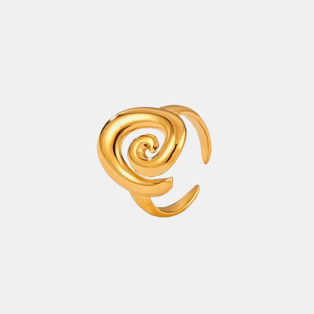 Titanium Steel Spiral Shape Ring in Gold - women's ring