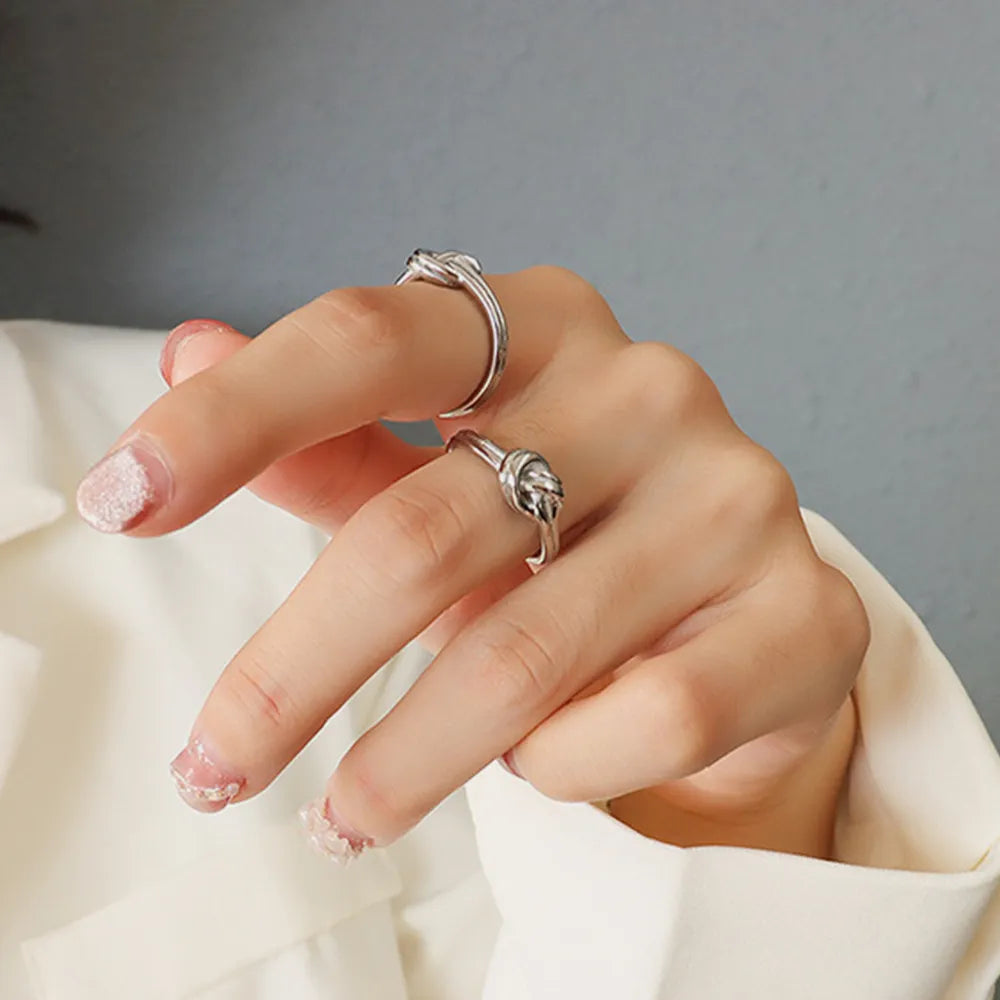 Titanium Steel Knot Ring in Silver - women's ring