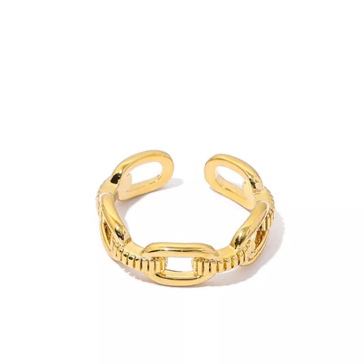 18K Gold-Plated Open Ring in Style C - women's open ring