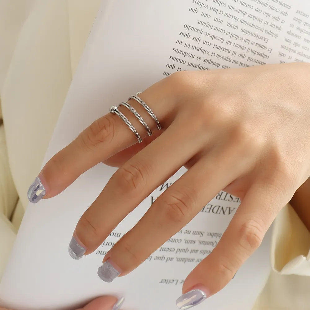 Titanium Steel Wrap Ring - alternate ring view