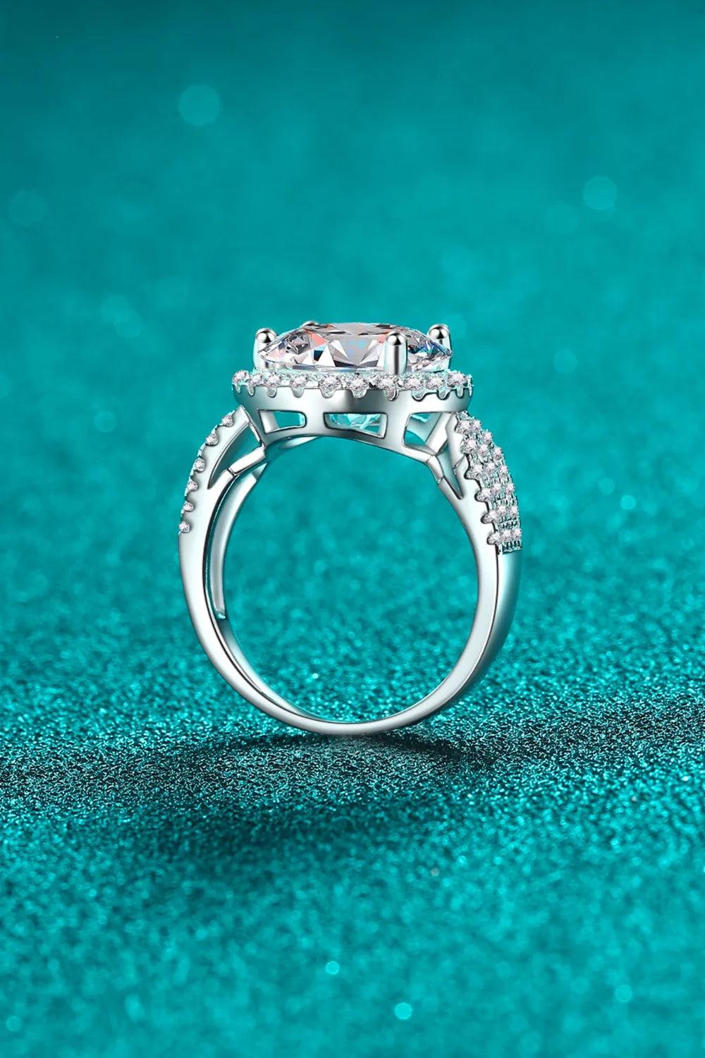 5 Carat Moissanite Sterling Silver Ring in Silver - women's ring