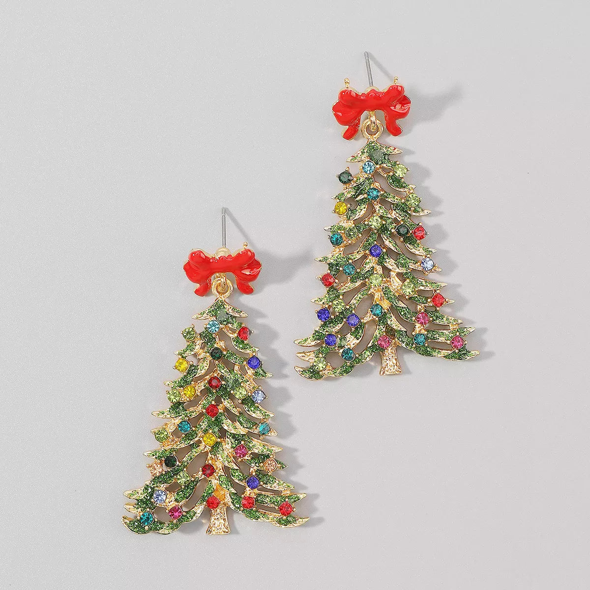 Christmas Tree Dangle Earrings - alternate earring view