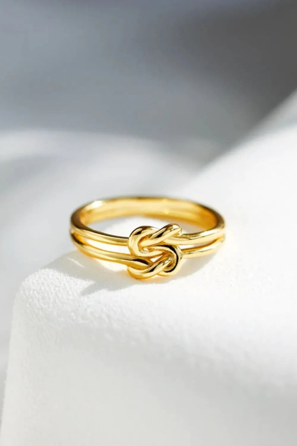Sterling Silver Knotted Ring in Gold - women's ring