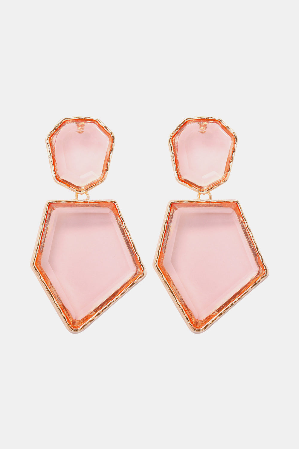 Geometric Shape Zinc Alloy Frame Resin Dangle Earrings in Dark Gray - women's dangle earrings