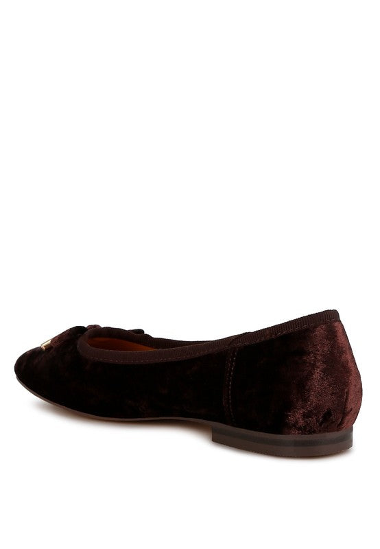 Velvet Bow Ballerinas