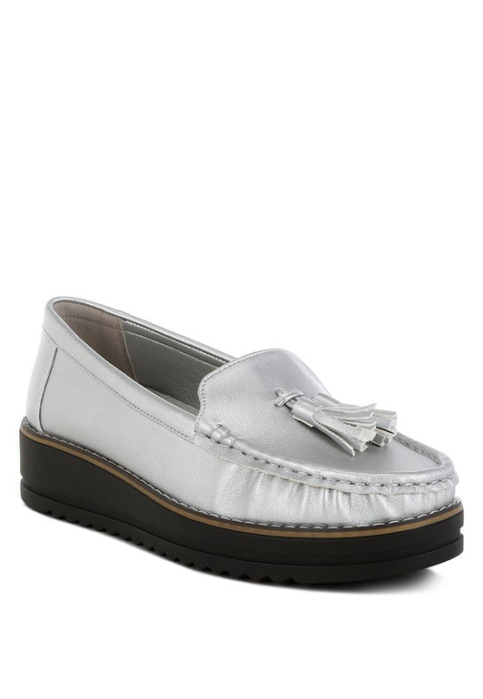 Metallic Tassel Loafers