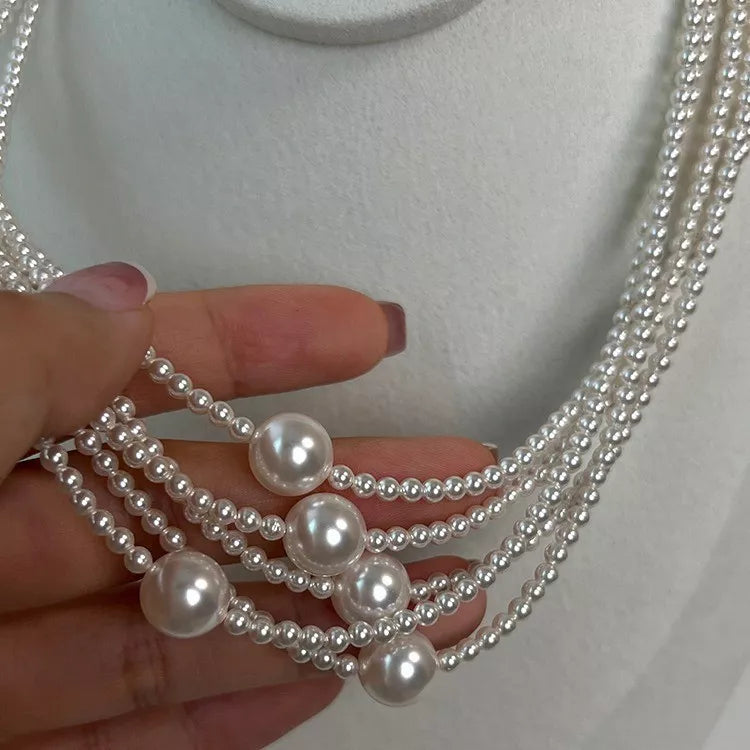 Pearl Bead Choker Necklace - alternate necklace view