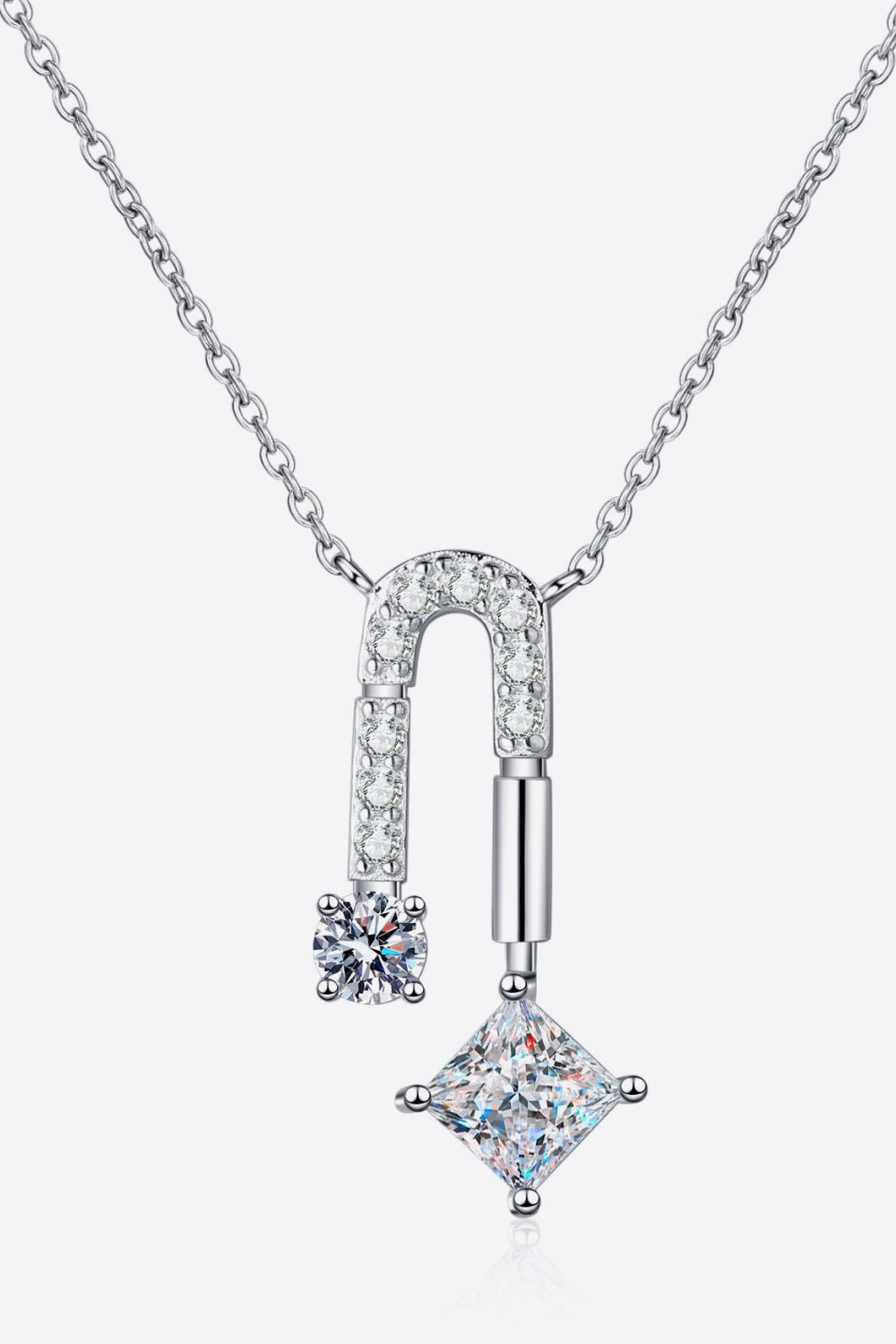 1.3 Carat Moissanite Sterling Silver Necklace in Silver - women's necklace