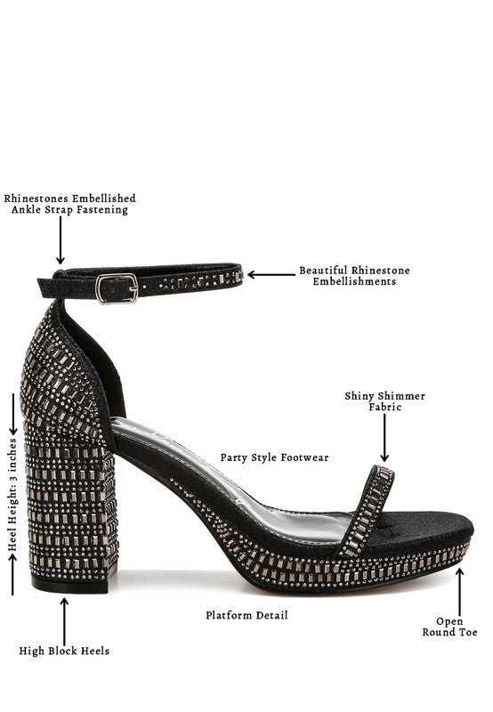 Rhinestones Ankle Strap Sandals