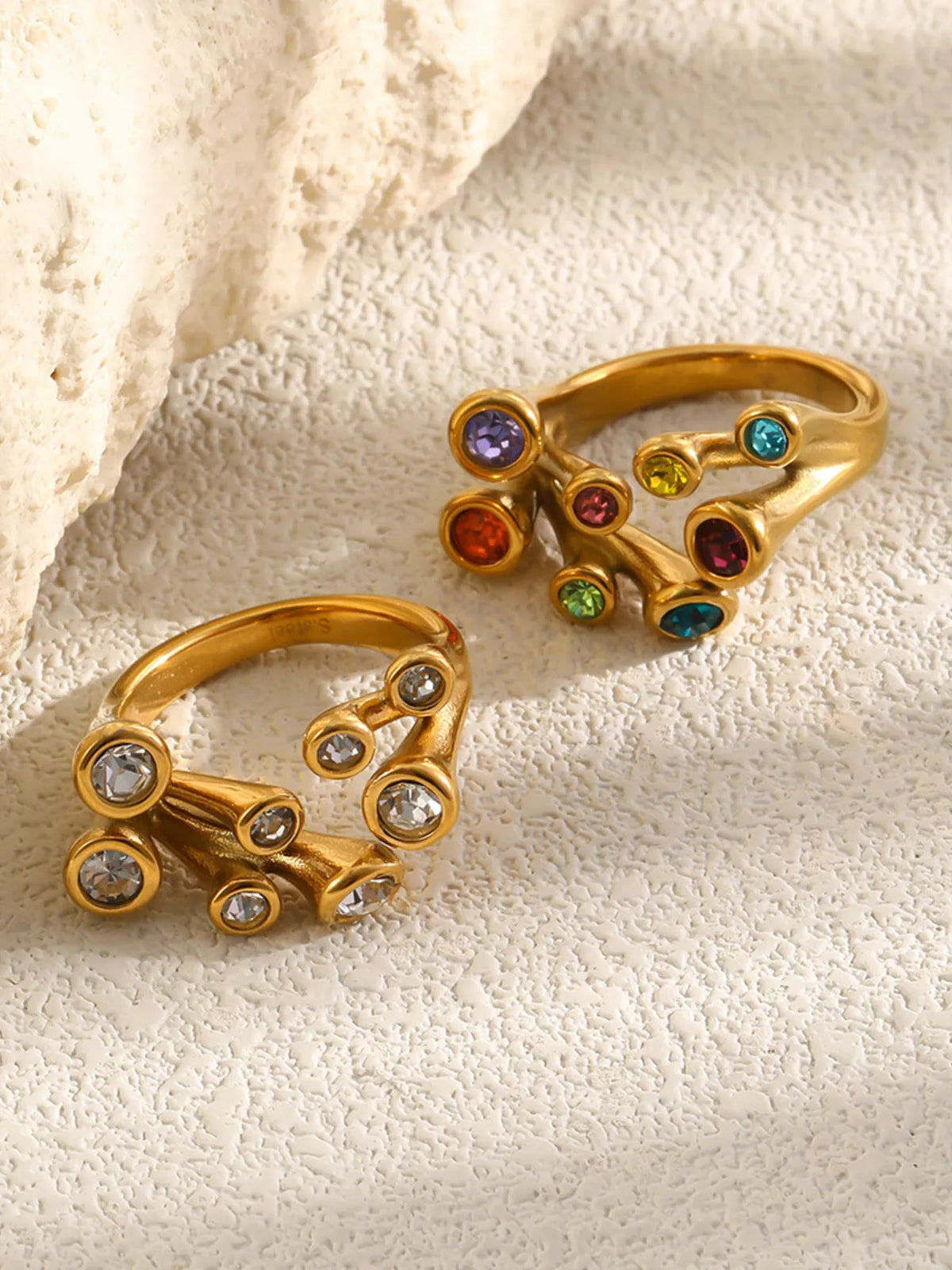 18K Gold-Plated Zircon Ring - alternate ring view