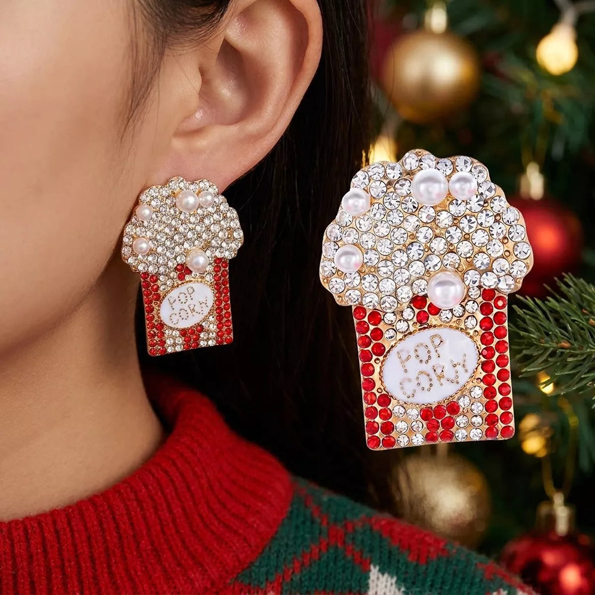 Christmas Rhinestone Earrings in Style A - women's earrings