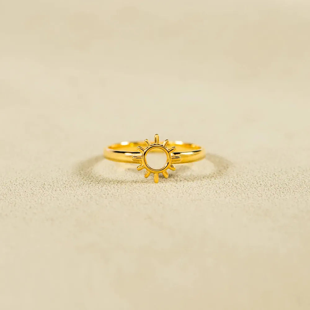 Sun Shape 18K Gold-Plated Ring in Gold - women's ring