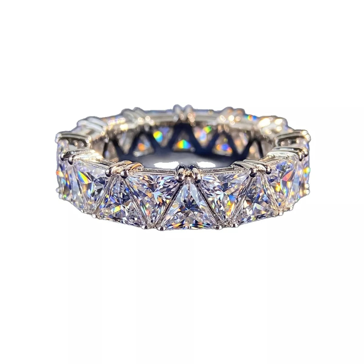 Triangle Cut Zircon Ring - alternate ring view