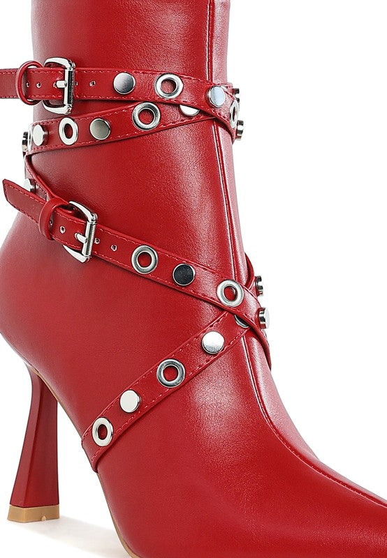 Eyelets Harness Ankle Boots