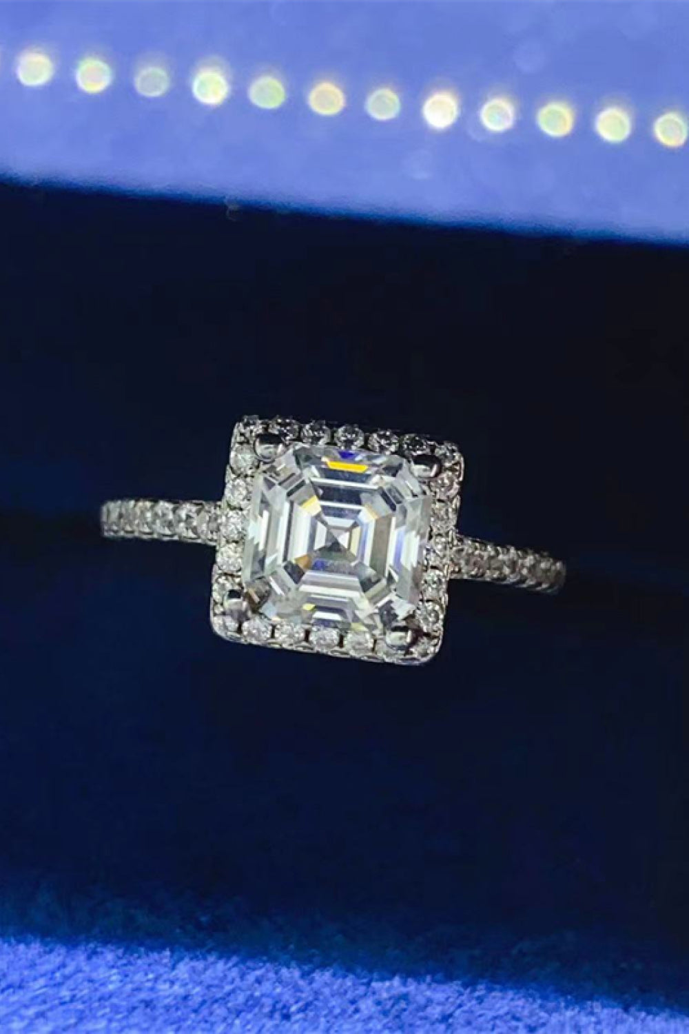 2 Carat Moissanite Sterling Silver Ring - alternate ring view