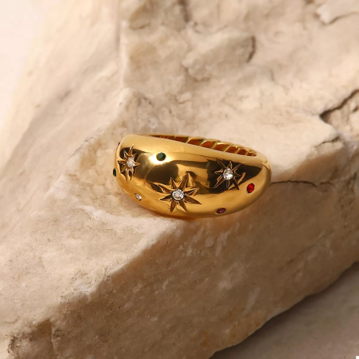 18K Gold-Plated Zircon Ring - alternate ring view