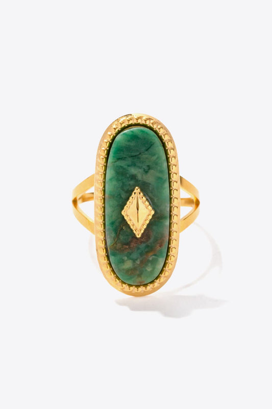 Natural Stone Copper Ring in White - women's ring