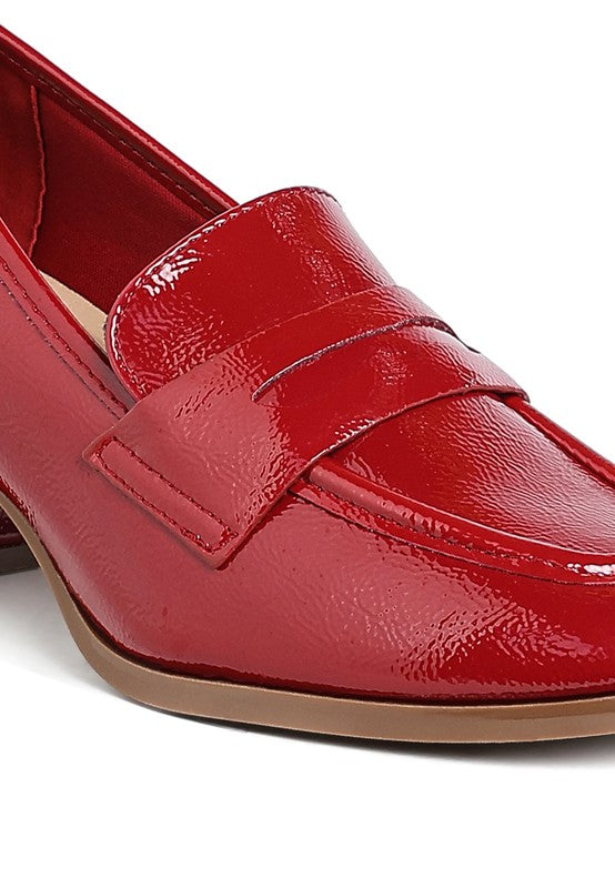 Penny Strap Heel Loafers