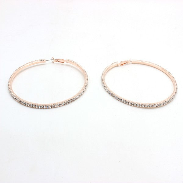 Pavé Crystals Hoop Earrings