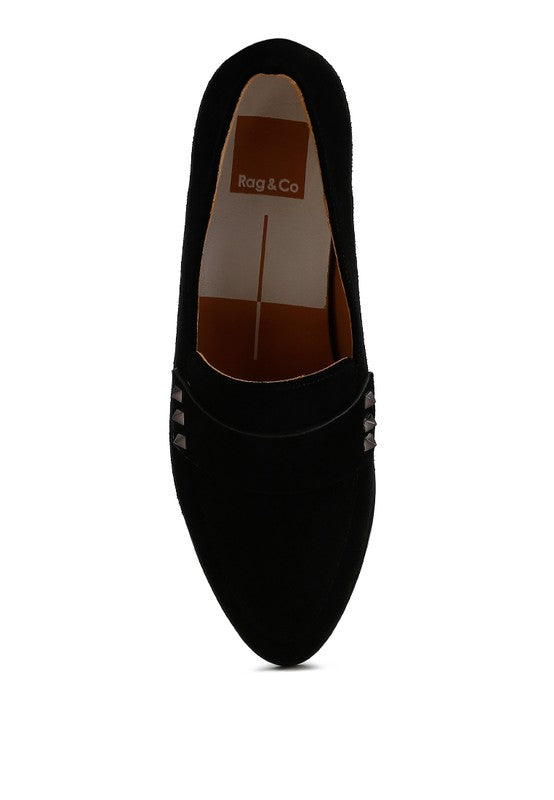 Studded Suede Loafers