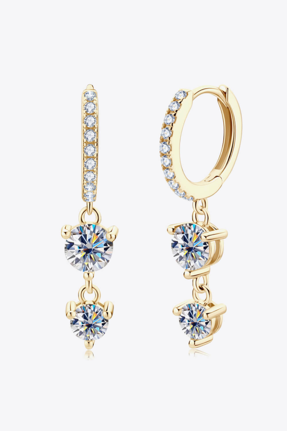 Adored Be The One Moissanite Drop Earrings in Gold - women's drop earrings
