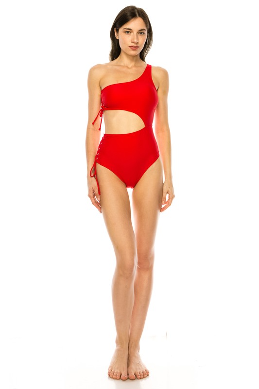 Strapped Grommet Cutout One Piece