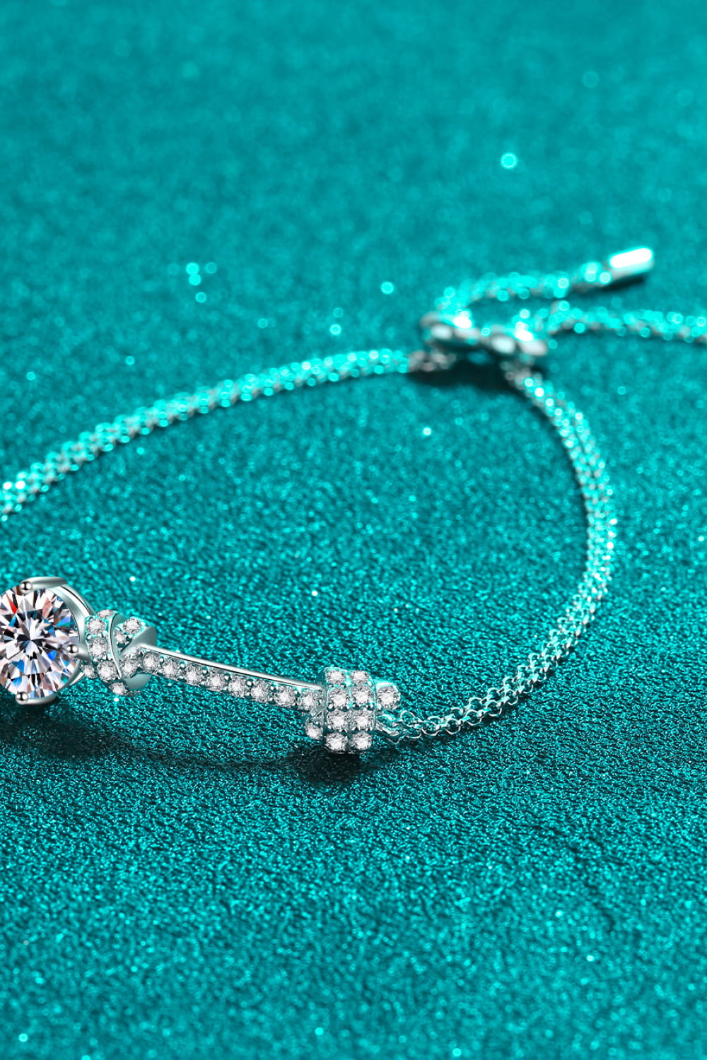 2 Carat Moissanite Sterling Silver Bracelet - alternate jewelry view