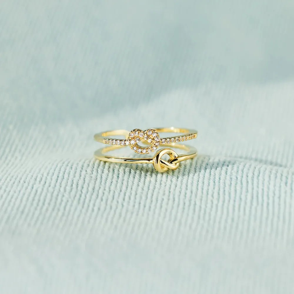 Sterling Silver Double-Layered Knot Ring - alternate ring view