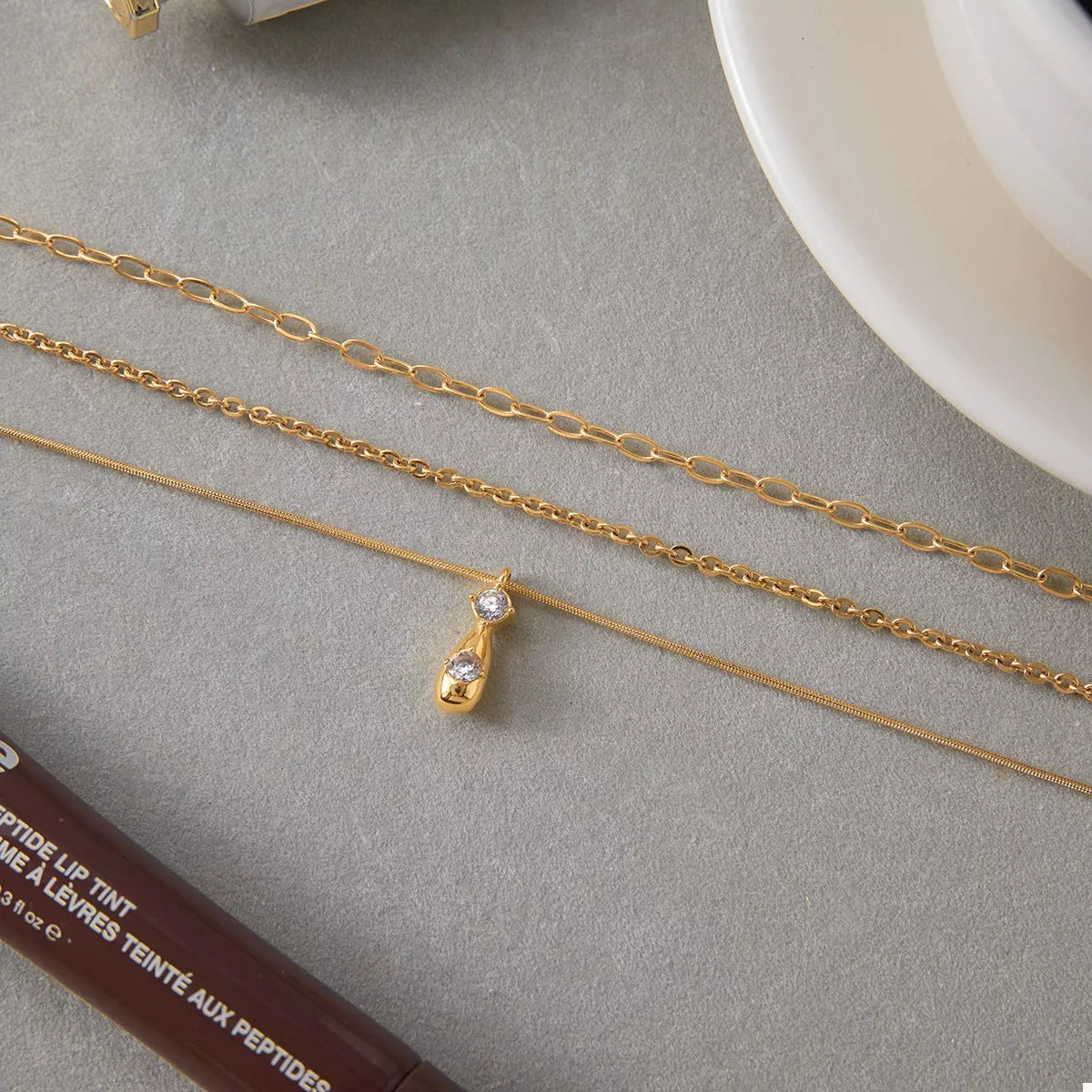 Three Layered Pendant Necklace - alternate necklace view