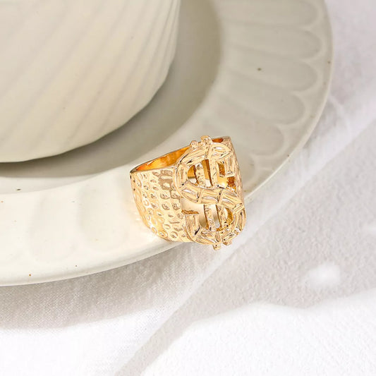 18K Gold-Plated Dollar Sign Ring - alternate ring view