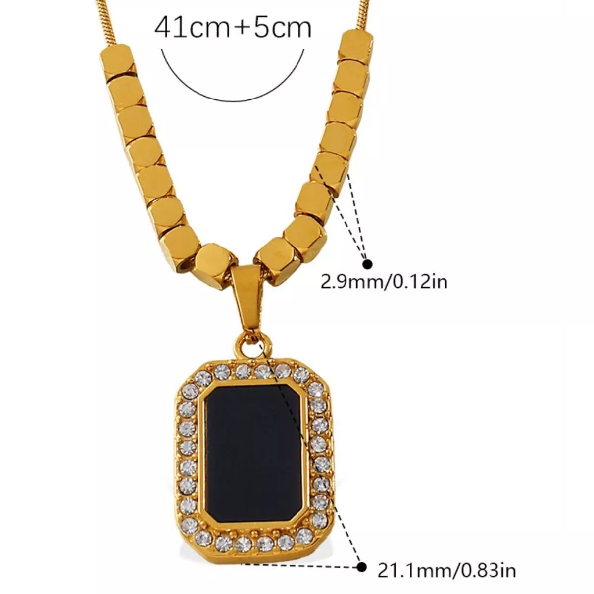18K Gold-Plated Pendant Necklace in White - women's pendant necklace
