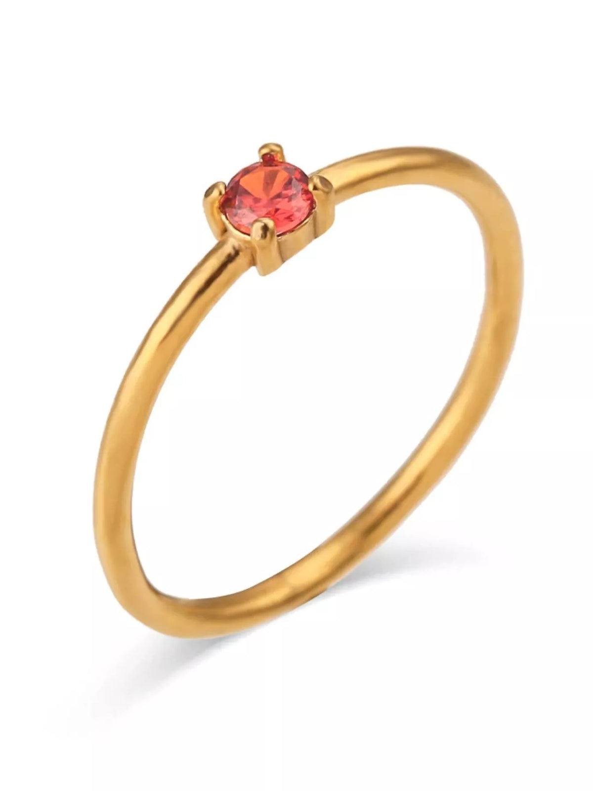 18K Gold-Plated Zircon Ring in Blue - women's ring