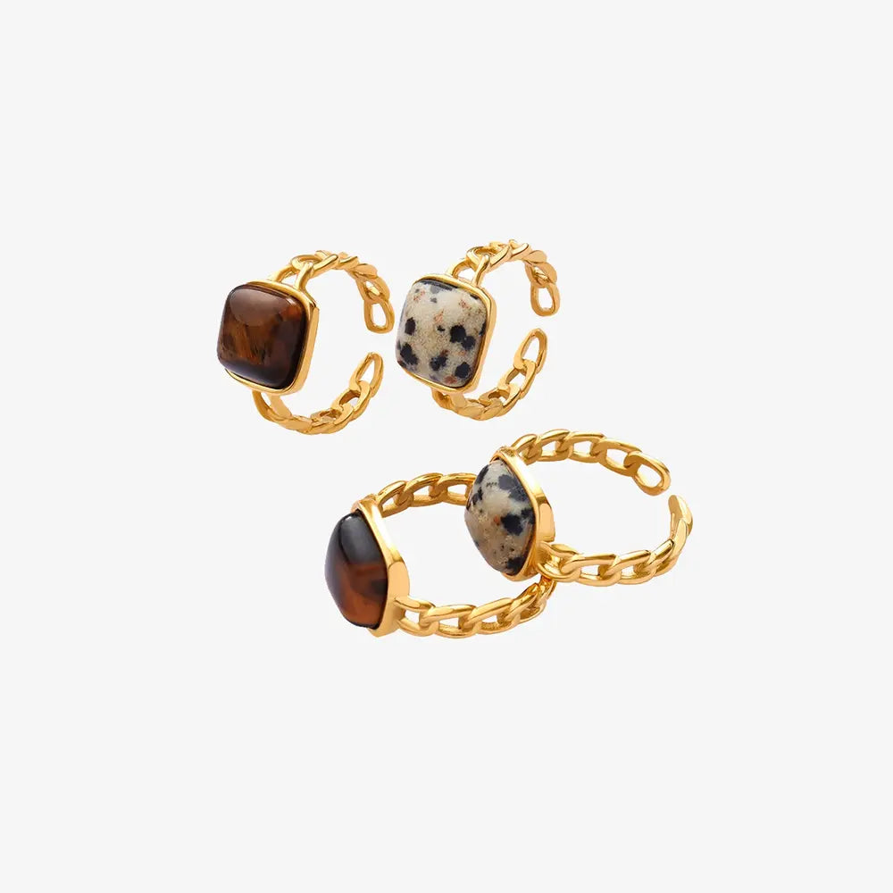 Raw Gemstone Ring in Natural stone/Gold - women's ring