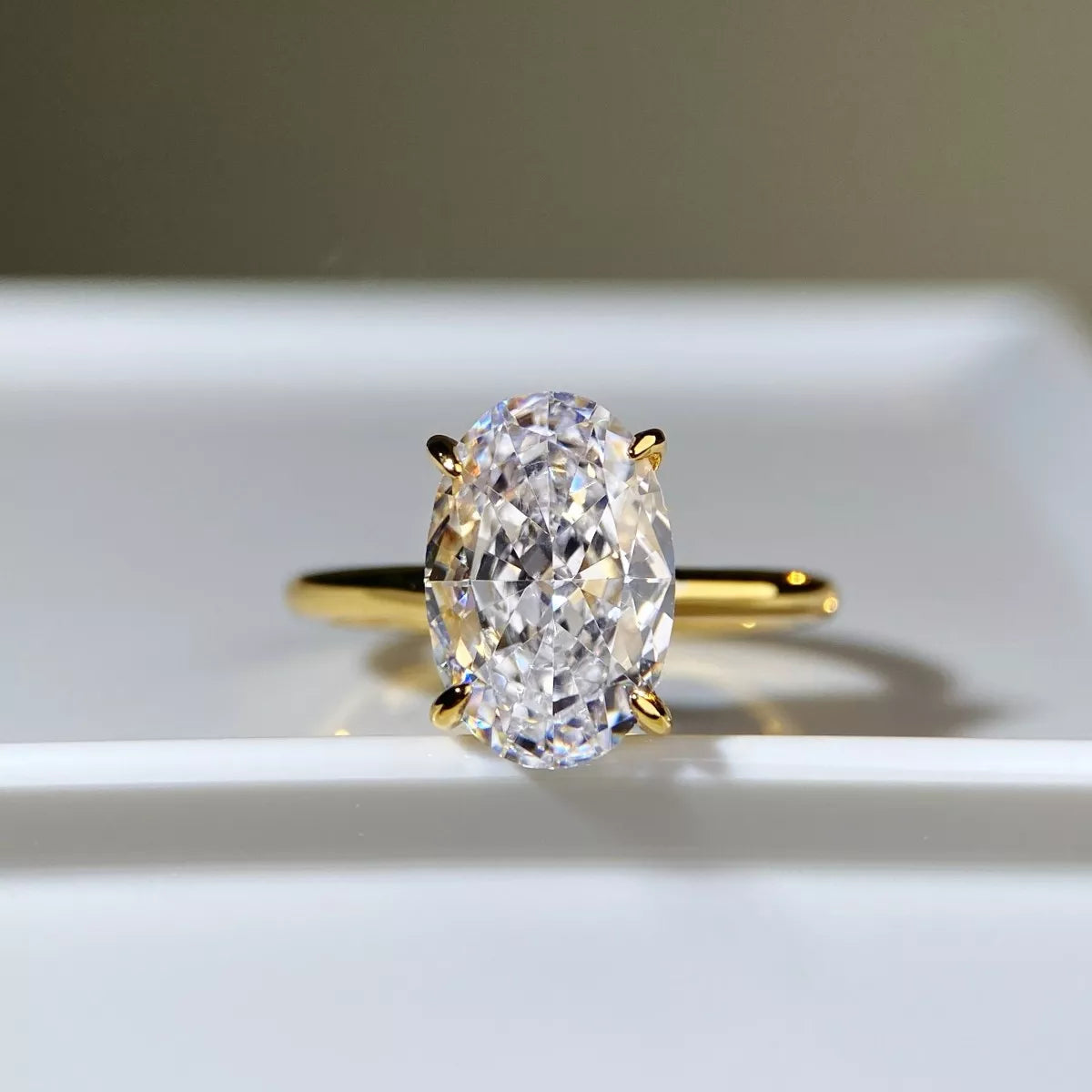 18K Gold-Plated Zircon Ring in Gold - women's ring