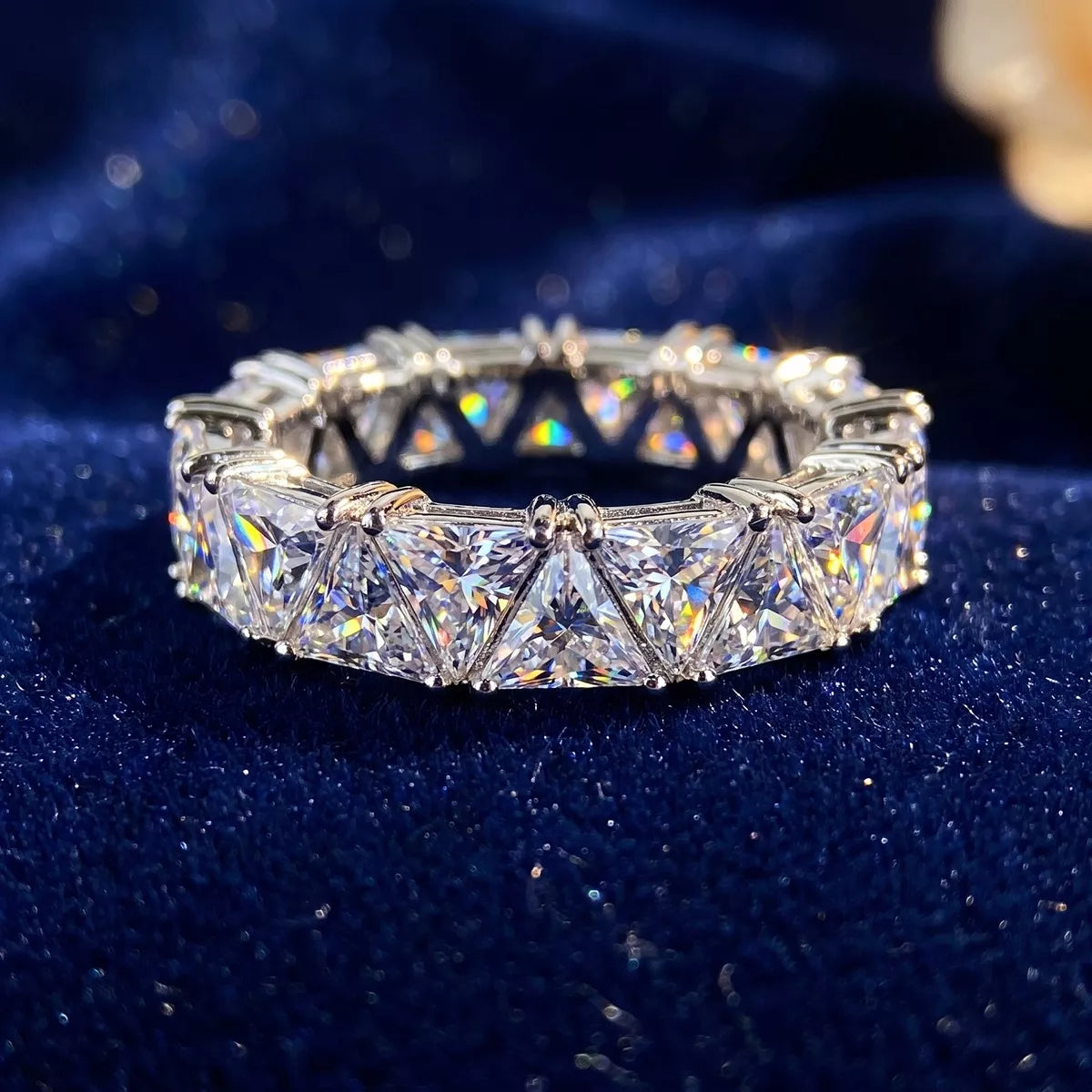 Triangle Cut Zircon Ring - alternate ring view