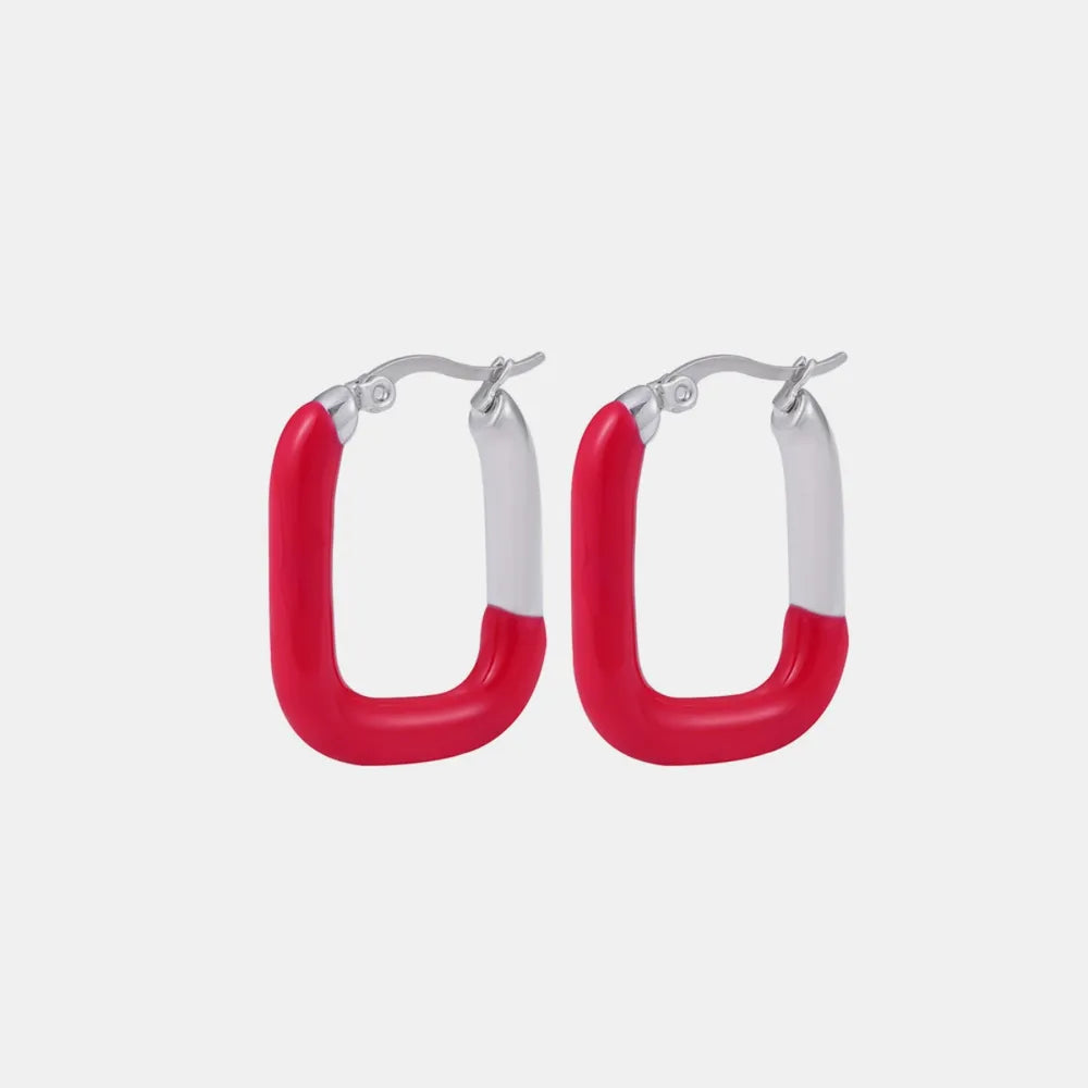 Stainless Steel Drip Oil Contrast Earring - alternate earring view