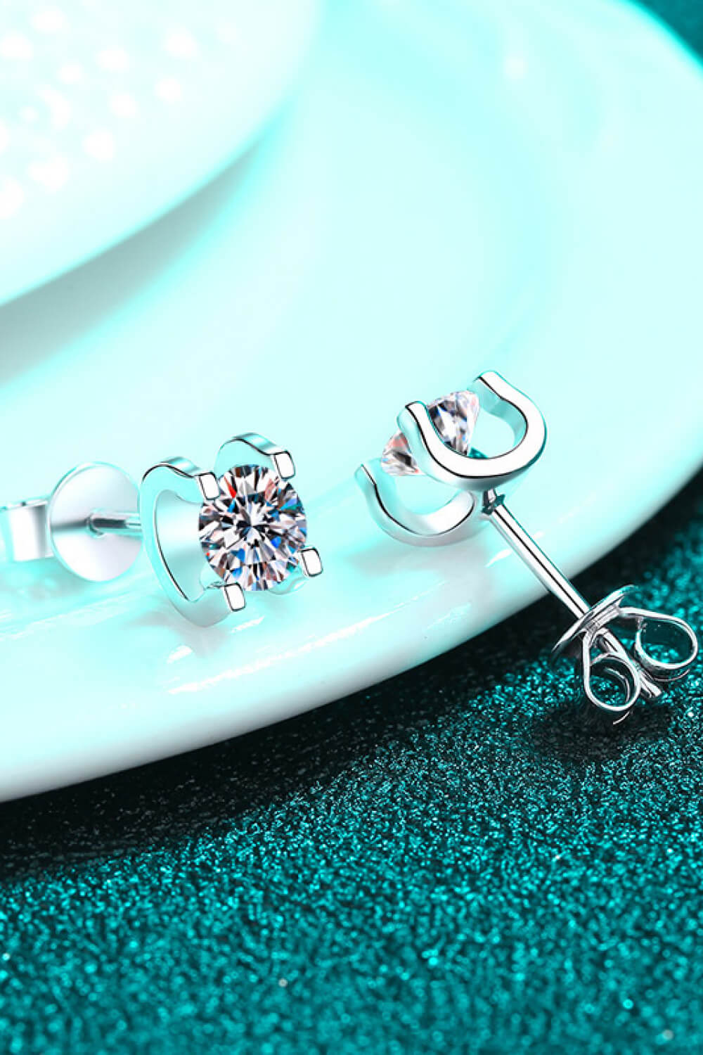 Limitless Love 1 Carat Moissanite Stud Earrings - alternate earring view