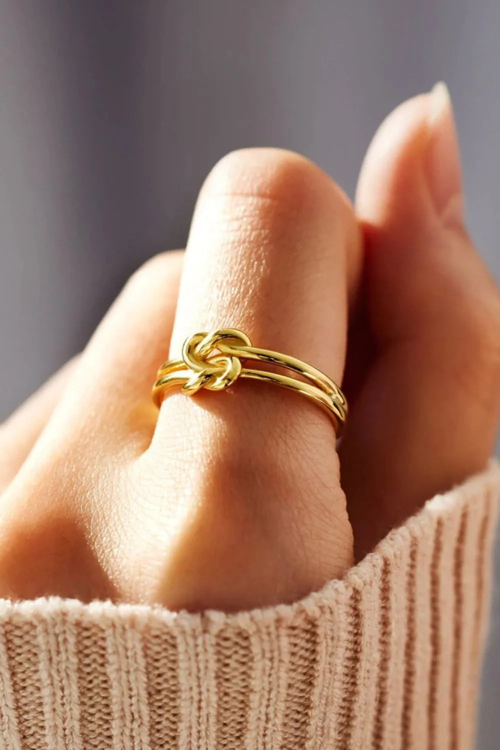 Sterling Silver Knotted Ring in Gold - women's ring