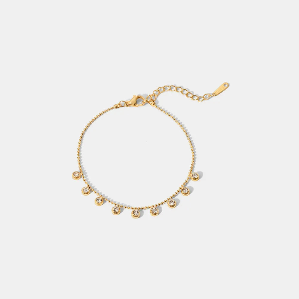 Zircon 18K Gold-Plated Stainless Steel Bracelet in Gold - women's bracelet
