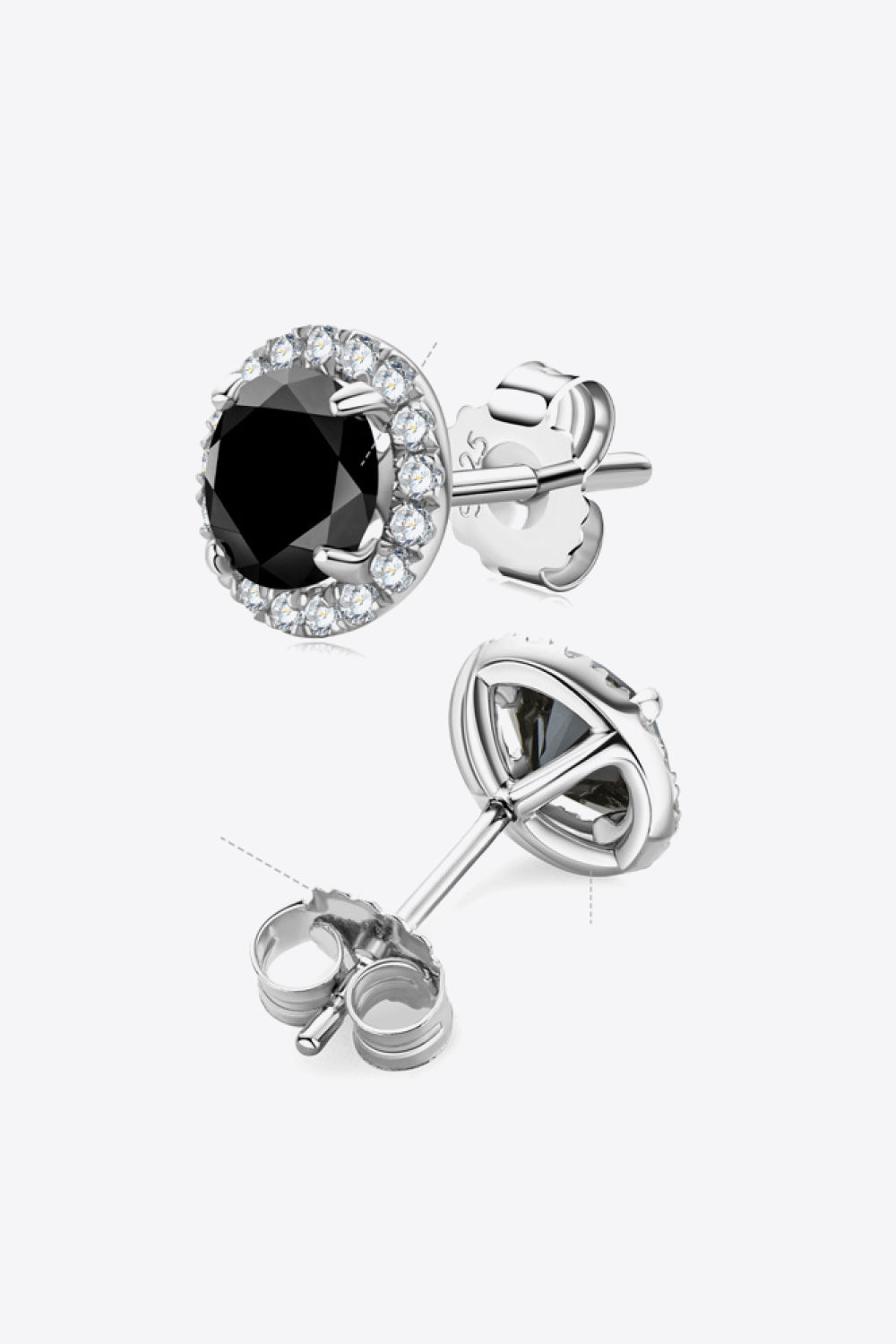 Two-Tone 4-Prong Moissanite Stud Earrings - alternate earring view