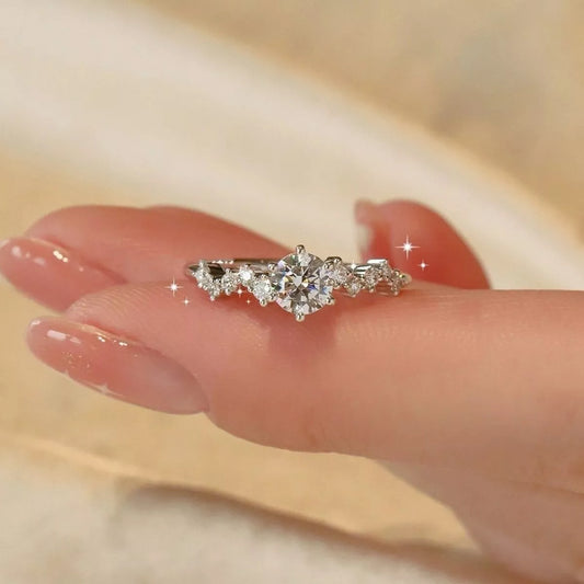 1 Carat Sterling Silver Moissanite Ring - alternate ring view