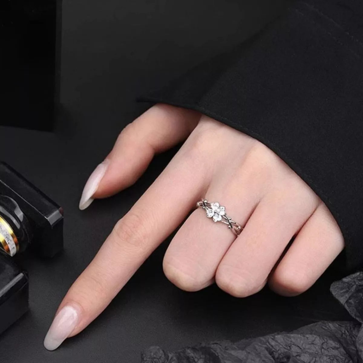 Zircon Sterling Silver Ring - alternate ring view