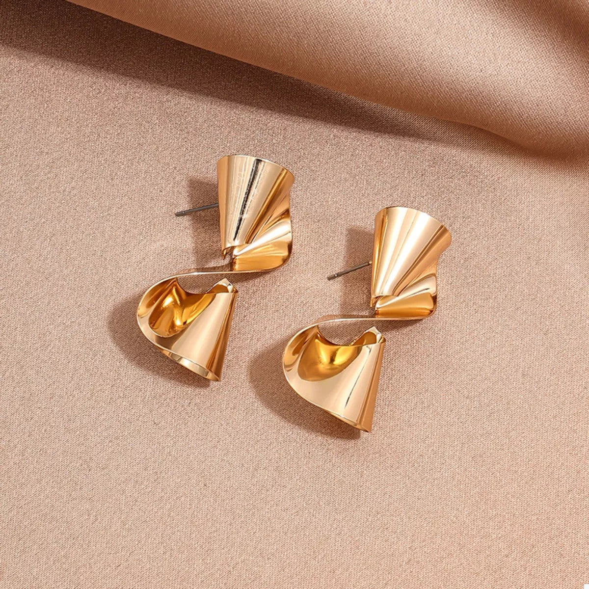 18K Gold-Plated Twist Earrings - alternate earring view
