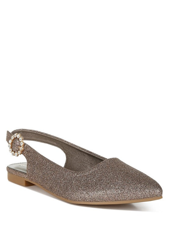 Glitter Slingback Flat Sandals