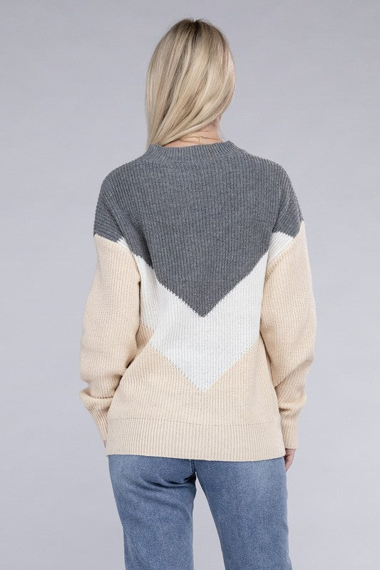 Colorblock Shoulder Sweater