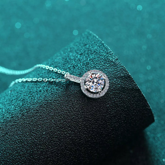 2 Carat Moissanite Pendant Necklace in Silver - women's pendant necklace