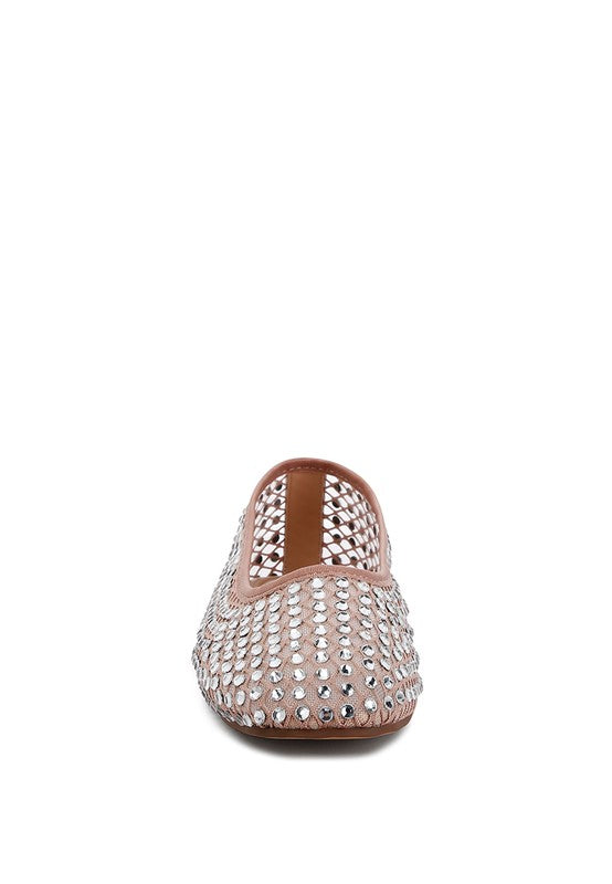 Mesh Rhinestone Ballerinas