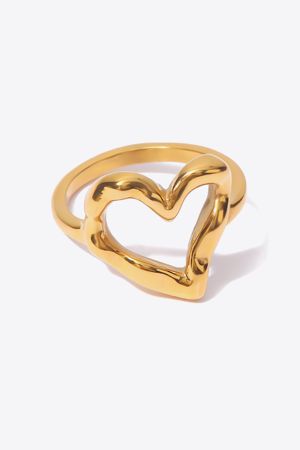 18K Gold-Plated Heart-Shaped Ring - alternate ring view